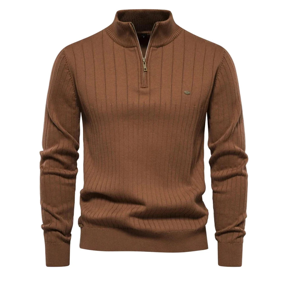 Pull homme zippé décontracté
