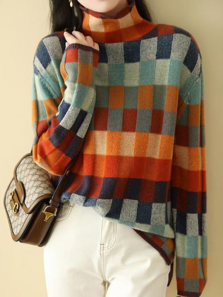 Pull multicolore, doux et chaud