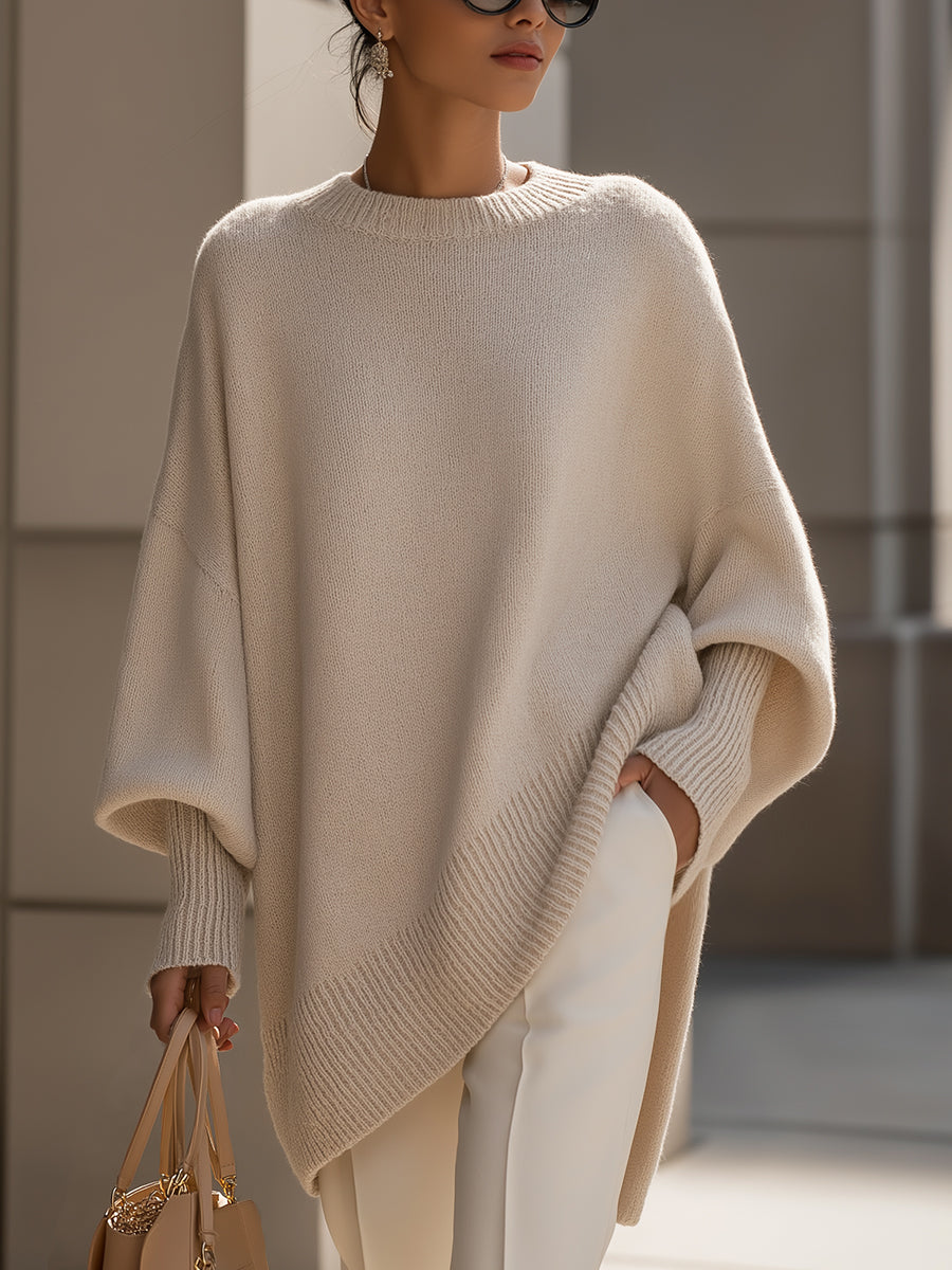 Pull oversize à col rond pour femme