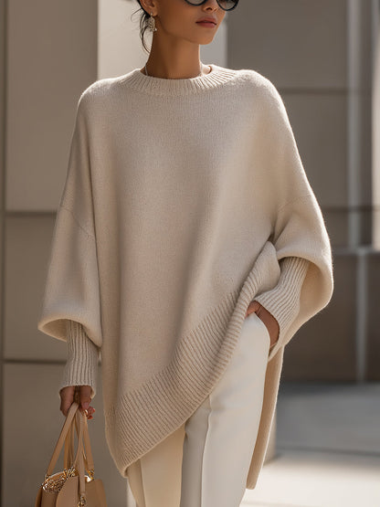 Pull oversize à col rond pour femme