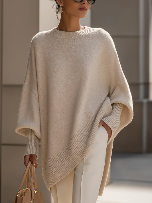 Pull oversize à col rond pour femme