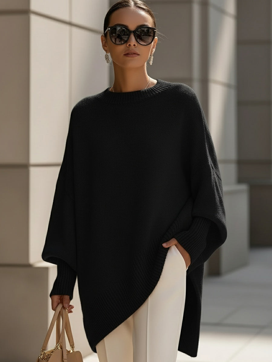 Pull oversize à col rond pour femme