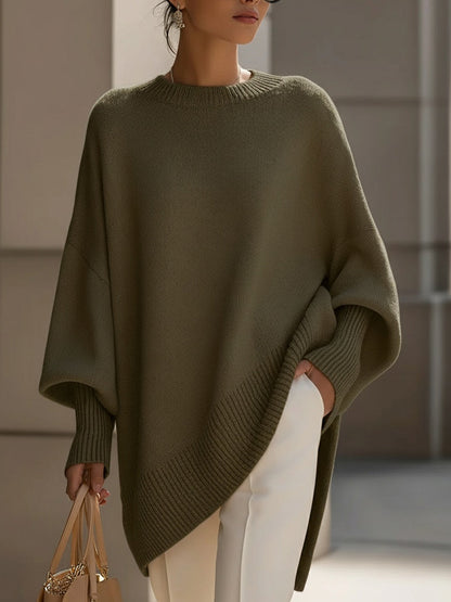 Pull oversize à col rond pour femme