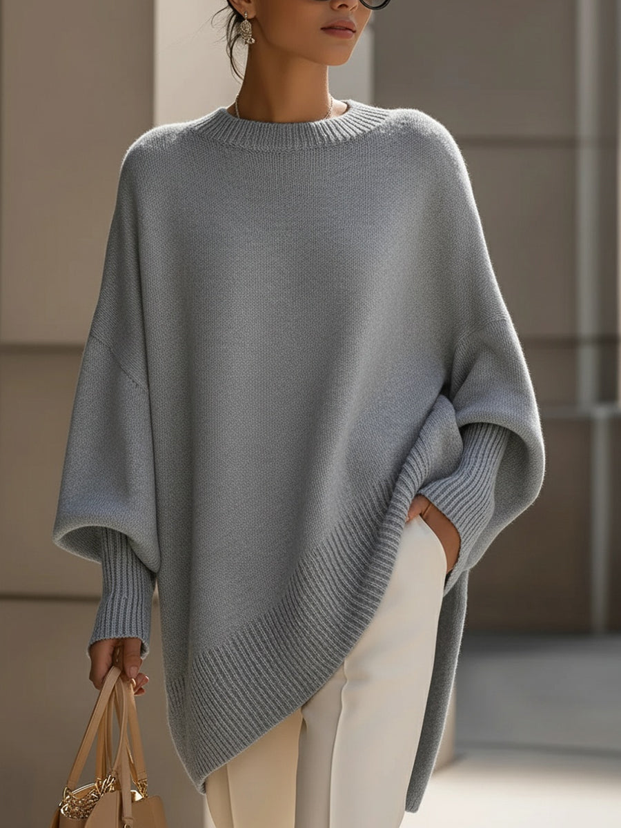 Pull oversize à col rond pour femme