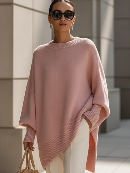 Pull oversize à col rond pour femme