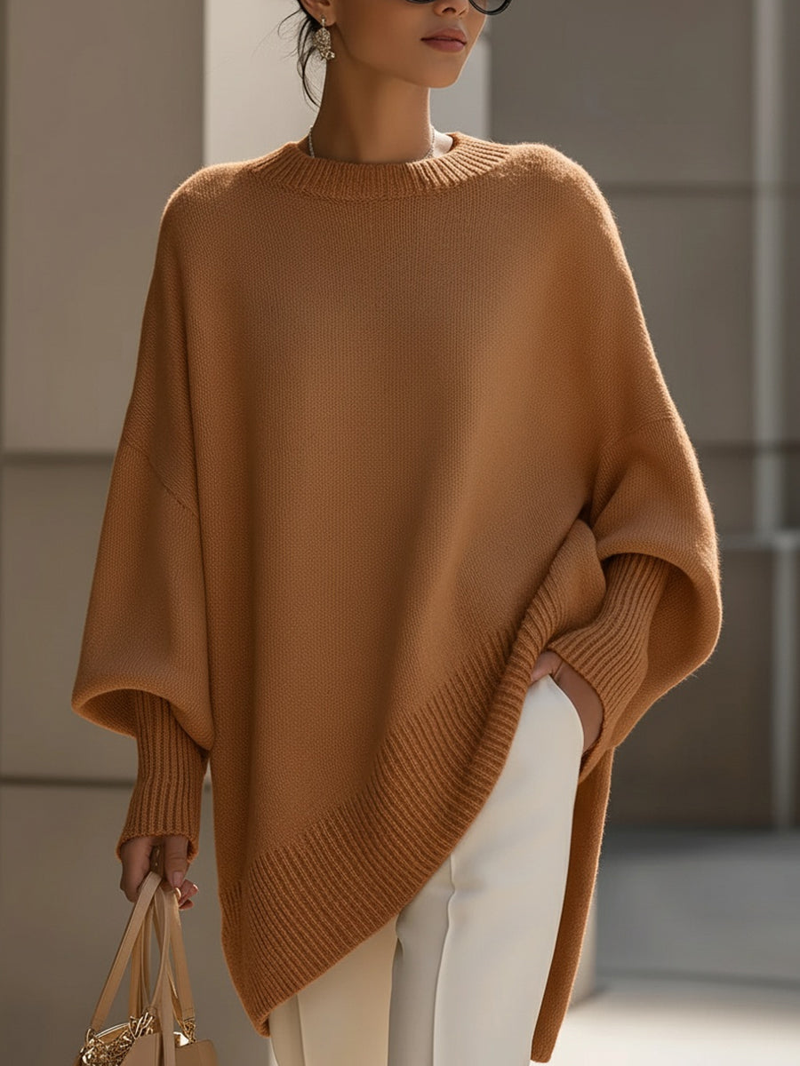 Pull oversize à col rond pour femme