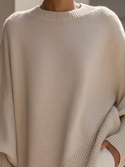 Pull oversize à col rond pour femme