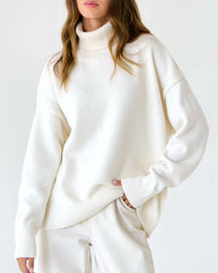 Pull oversize à col roulé femme
