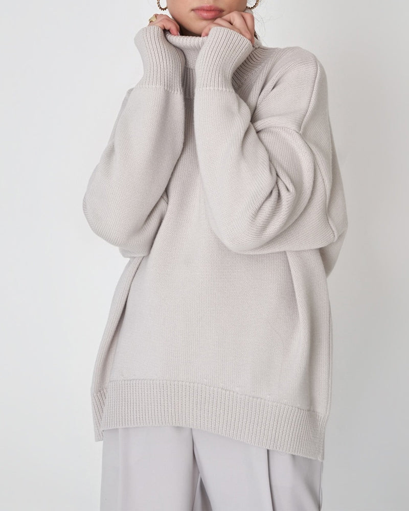 Pull oversize à col roulé femme