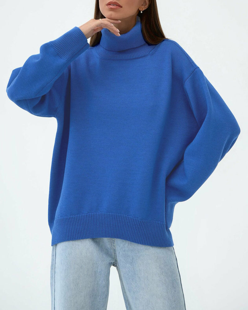 Pull oversize à col roulé femme