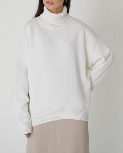 Pull oversize à col roulé femme