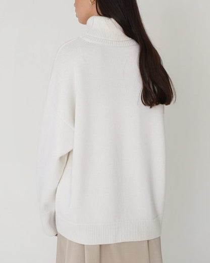 Pull oversize à col roulé femme
