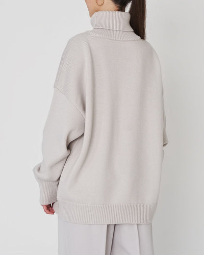 Pull oversize à col roulé femme