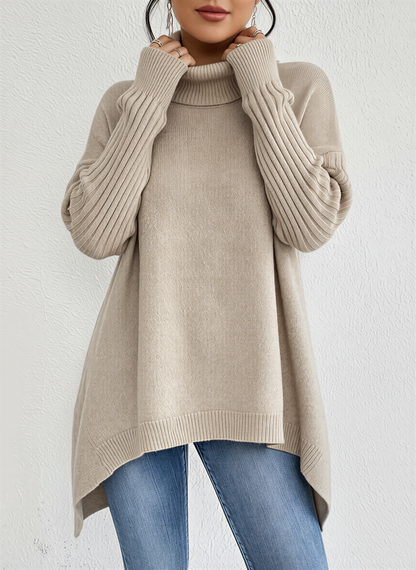 Pull oversize à col roulé pour femme