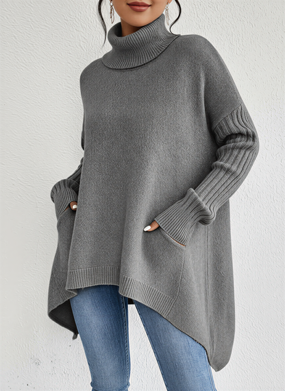 Pull oversize à col roulé pour femme