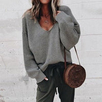 Pull oversize à col V pour femme