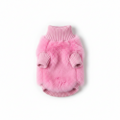Pull pour chien en maille à col roulé, doux et duveteux