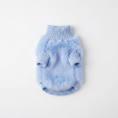 Pull pour chien en maille à col roulé, doux et duveteux