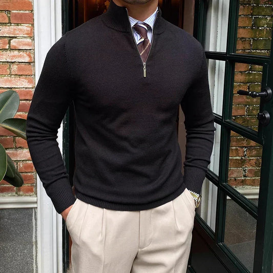 Pull pour homme à col zippé 1/4