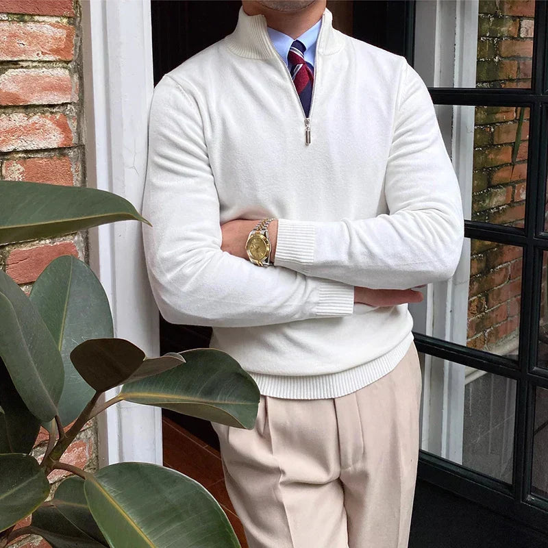 Pull pour homme à col zippé 1/4