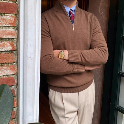 Pull pour homme à col zippé 1/4