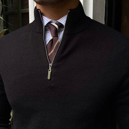 Pull pour homme à col zippé 1/4