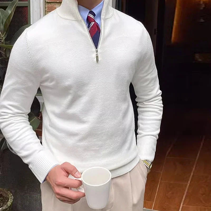 Pull pour homme à col zippé 1/4