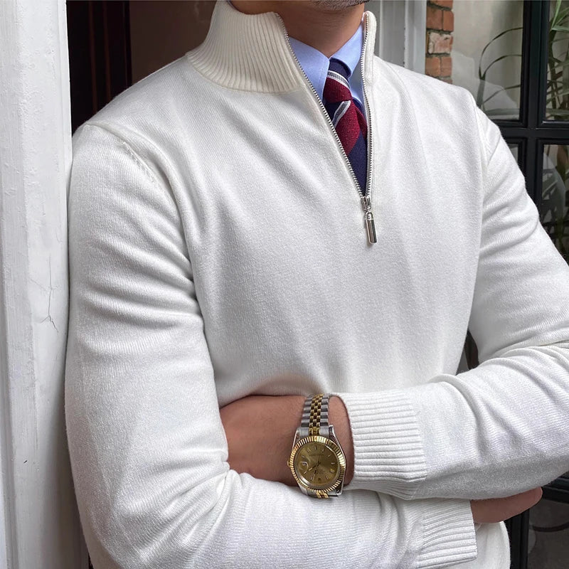 Pull pour homme à col zippé 1/4
