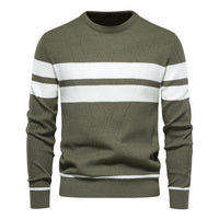 Pull rayé à col rond pour homme