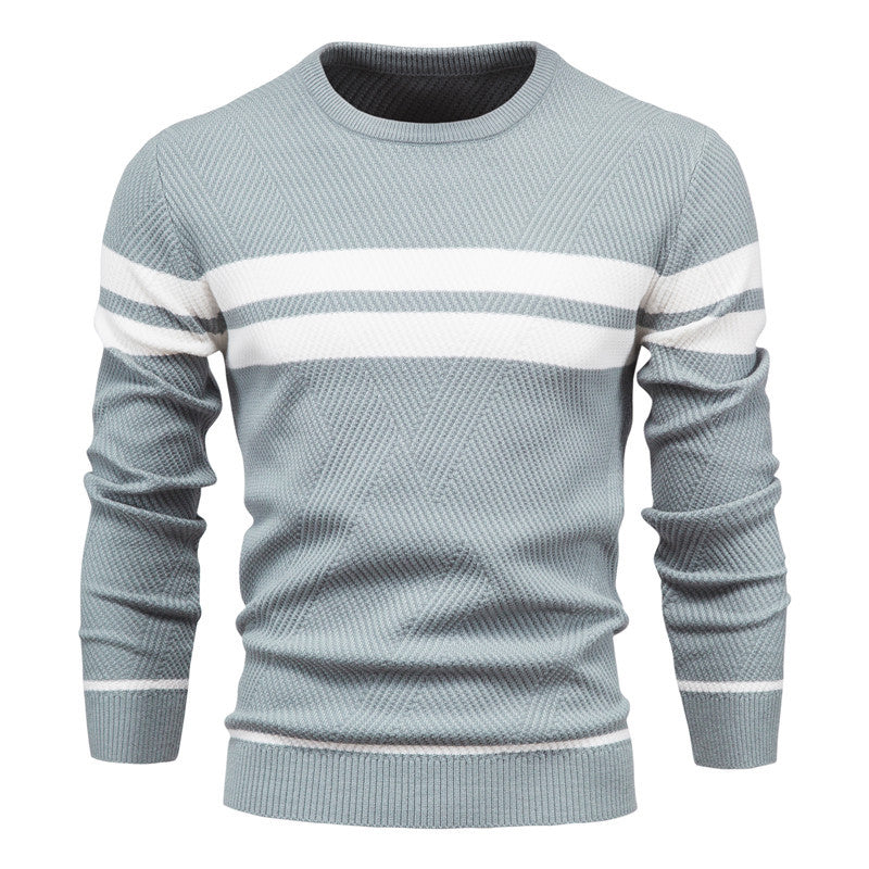 Pull rayé à col rond pour homme