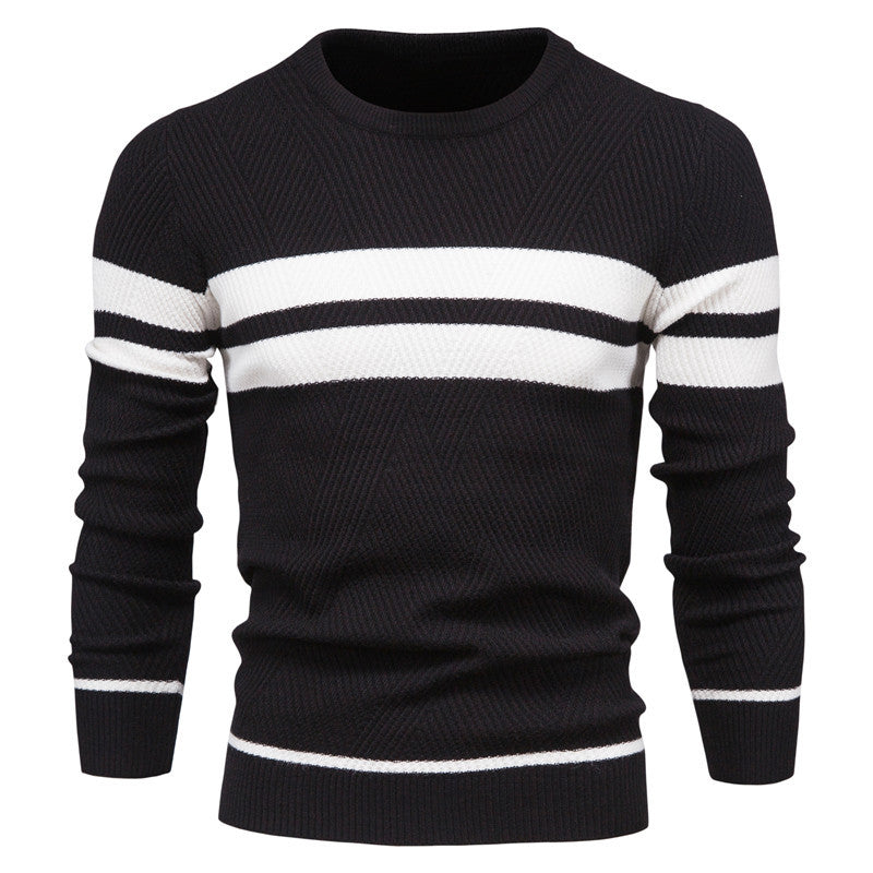 Pull rayé à col rond pour homme