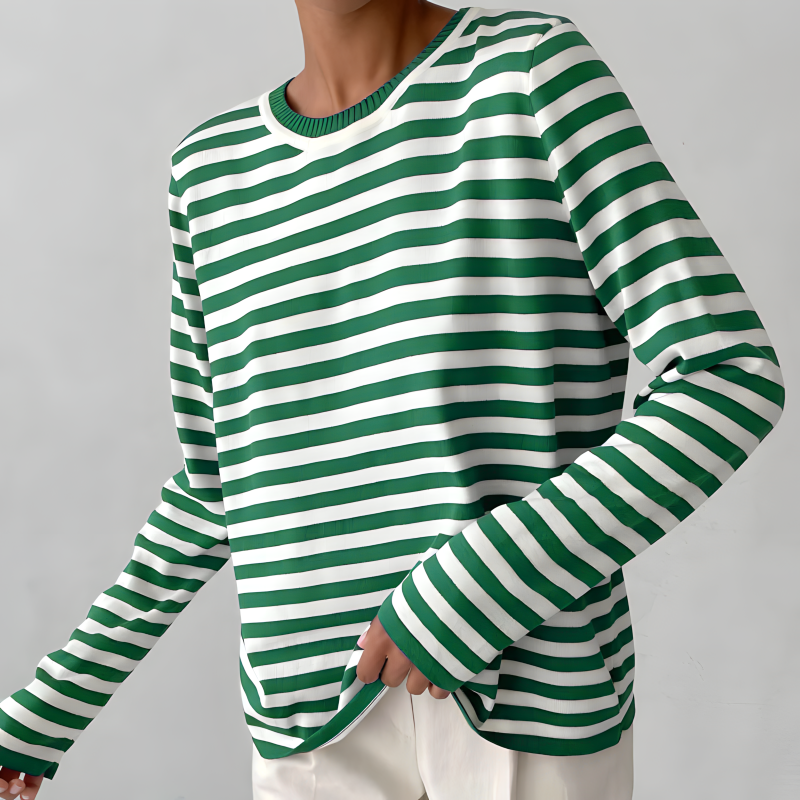 Pull rayé coupe décontractée pour femme
