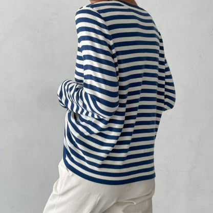 Pull rayé coupe décontractée pour femme