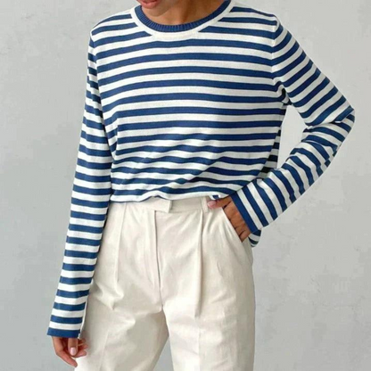 Pull rayé coupe décontractée pour femme