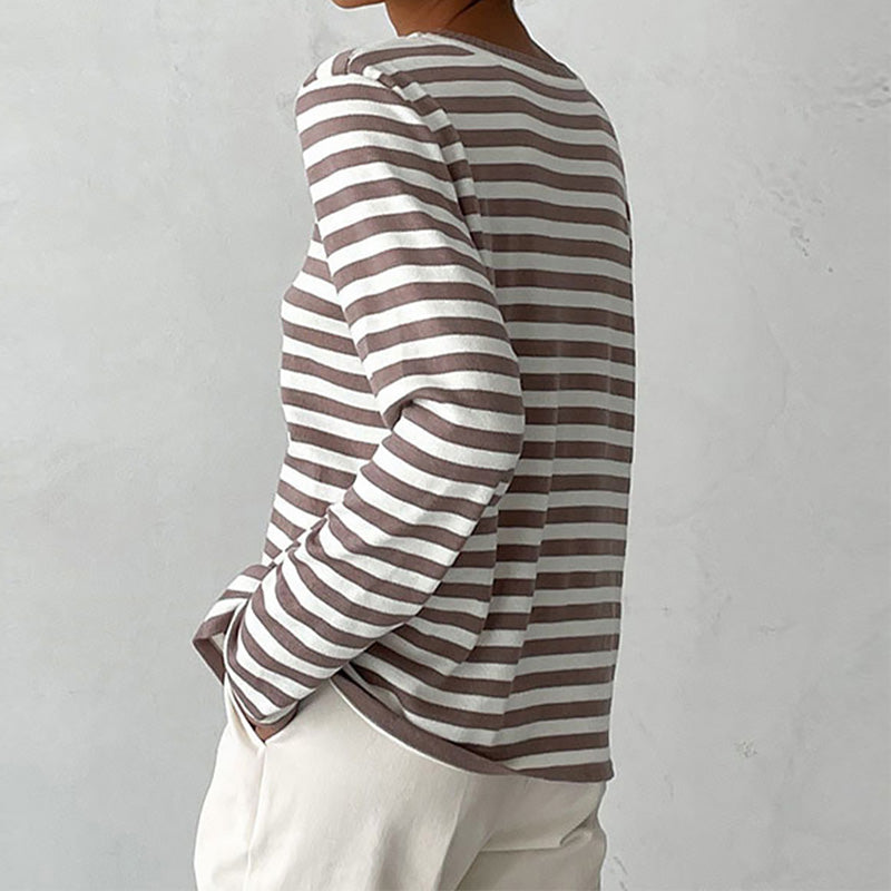 Pull rayé coupe décontractée pour femme