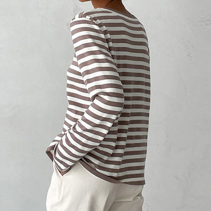 Pull rayé coupe décontractée pour femme