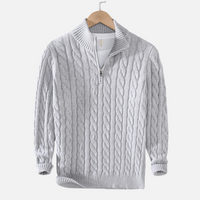 Pull torsadé à zip 1/4 pour homme