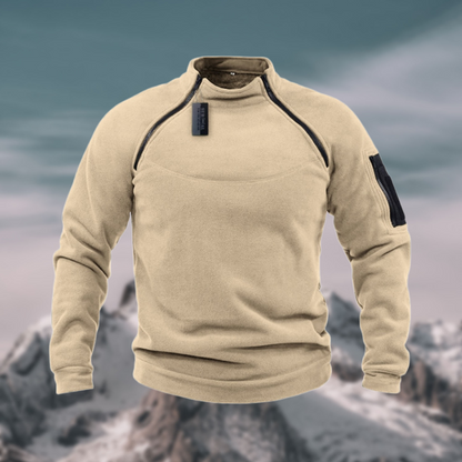 Pull zippé 1/4 à col montant pour homme