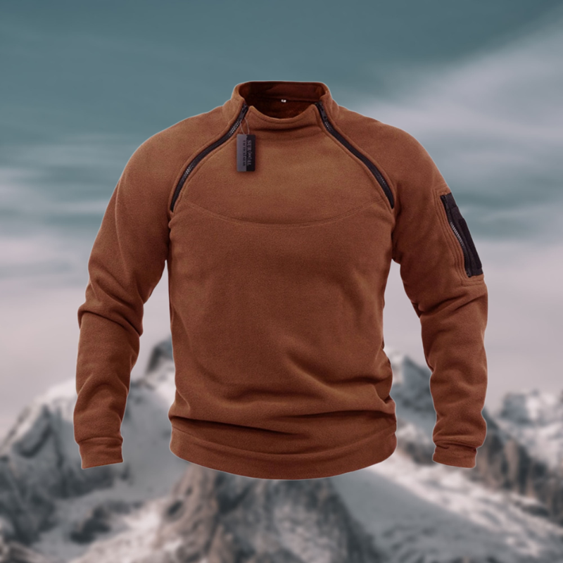 Pull zippé 1/4 à col montant pour homme