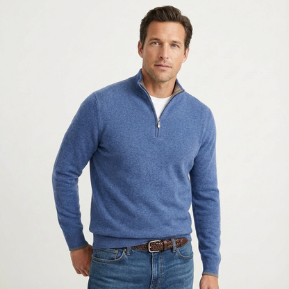 Pull zippé 1/4 classique pour homme – polyvalent, chic-décontracté