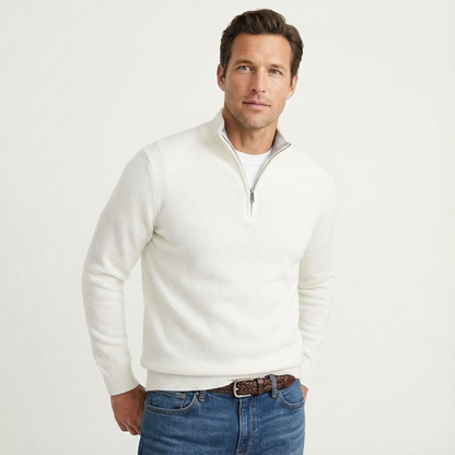Pull zippé 1/4 classique pour homme – polyvalent, chic-décontracté