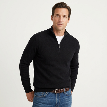 Pull zippé 1/4 classique pour homme – polyvalent, chic-décontracté