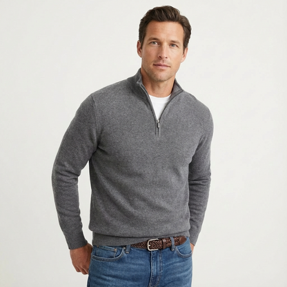 Pull zippé 1/4 classique pour homme – polyvalent, chic-décontracté