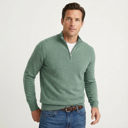 Pull zippé 1/4 classique pour homme – polyvalent, chic-décontracté