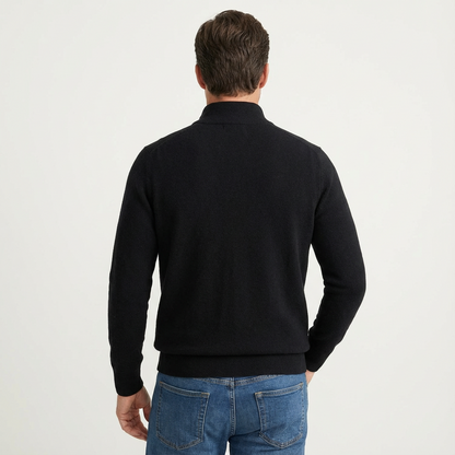 Pull zippé 1/4 classique pour homme – polyvalent, chic-décontracté