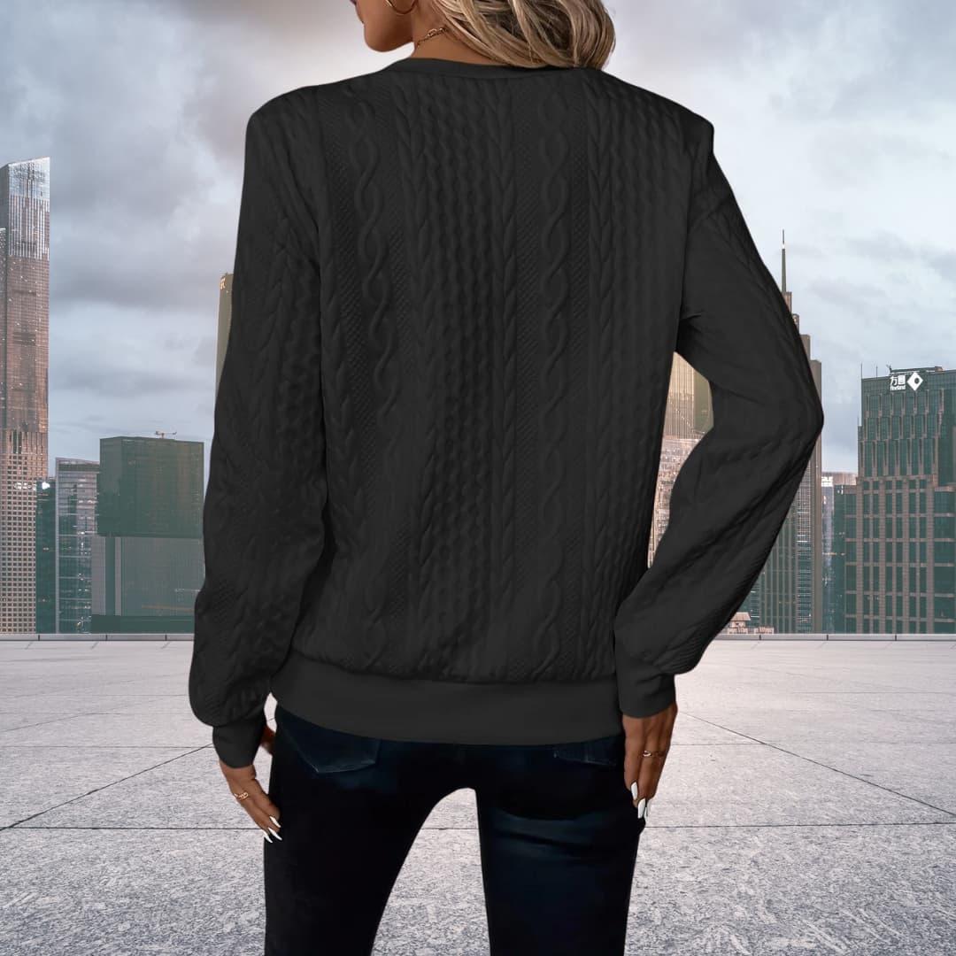 Pull zippé en maille torsadée femme