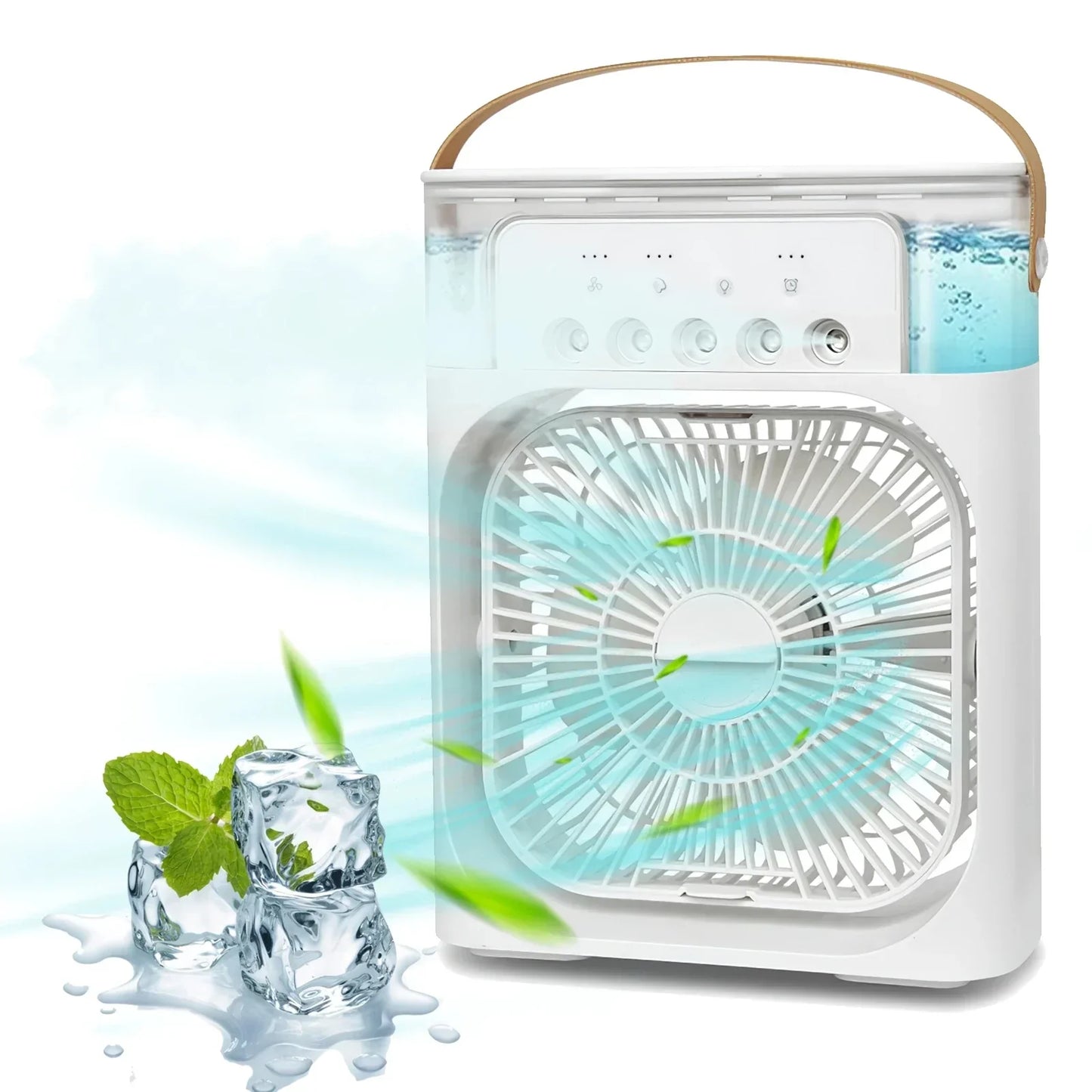 Rafraîchisseur d'air portable 3-en-1 avec humidificateur et veilleuses LED