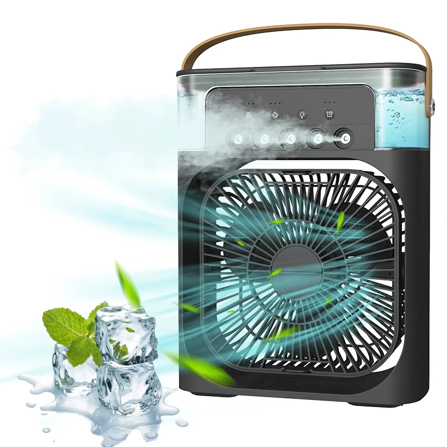 Rafraîchisseur d'air portable 3-en-1 avec humidificateur et veilleuses LED