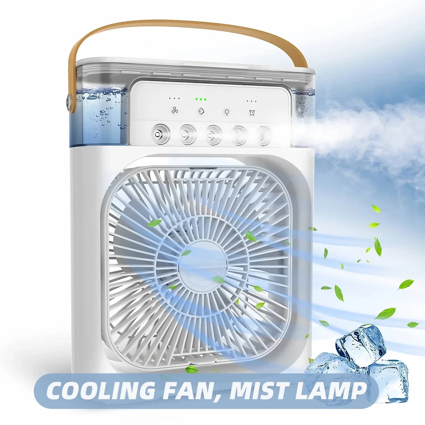 Rafraîchisseur d'air portable 3-en-1 avec humidificateur et veilleuses LED