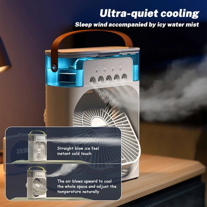 Rafraîchisseur d'air portable 3-en-1 avec humidificateur et veilleuses LED